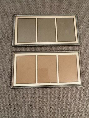 Pair of Vintage Triple-Opening Photo Frames with Detailed Edging